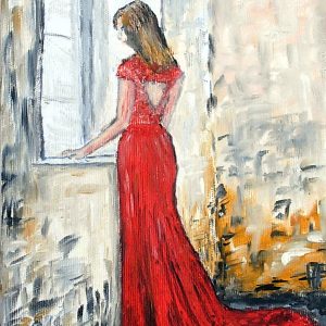 Devojka sa crvenom haljinom